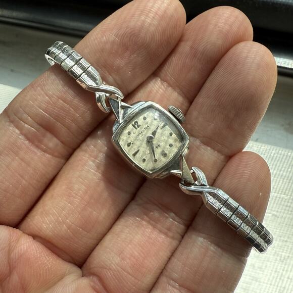 Vintage Hamilton Ladies Cocktail Watch 10k Rolled Gold Bezel Mechanical WORKS - Picture 8 of 8